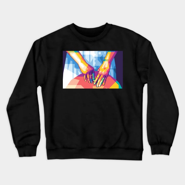 two hand pop art Crewneck Sweatshirt by Rizkydwi